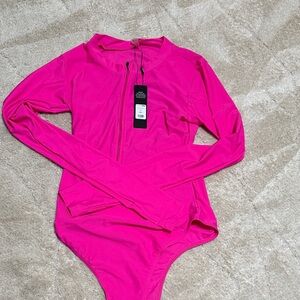 Vibrant Pink Long Sleeve Bodysuit